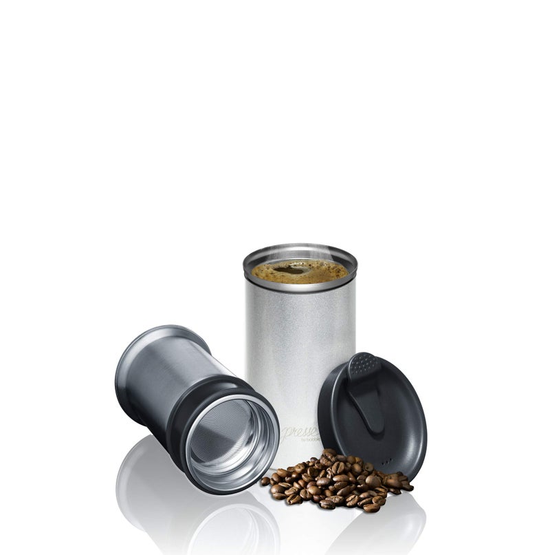 bobble PRESSE by Bobble French Coffee Press And Insulated Stainless Steel Travel Tumbler for On-The-Go Brewing - 13 oz (Black) - Image 2